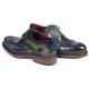 Paul Parkman ''0225TRP-GRN" Blue / Green Genuine Leather Wingtip Shoes.