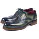 Paul Parkman ''0225TRP-GRN" Blue / Green Genuine Leather Wingtip Shoes.