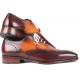 Paul Parkman ''097BY30" Bordeaux / Camel Genuine Leather Wingtip Shoes.