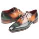 Paul Parkman ''097GV22" Green / Camel Genuine Leather Wingtip Shoes.