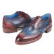 Paul Parkman ''27LD77" Blue / Bordeaux Genuine Leather Wingtip Shoes.