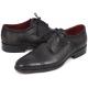 Paul Parkman ''FR799-BLK" Black Genuine Leather Cap Toe Shoes.