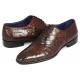 Paul Parkman ''21BRW84" Brown  Genuine Crocodile Shoes.