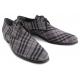 Paul Parkman ''6078-GRAY" Grey / Black Genuine Plaid Canvas Derby Shoes.