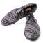 Paul Parkman ''6078-GRAY" Grey / Black Genuine Plaid Canvas Derby Shoes.