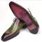 Paul Parkman ''885F74" Green / Bordeaux Genuine Calfskin Leather Side Lace Plain Toe Shoes.