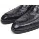 Paul Parkman ''10CR87-BLK" Black Genuine Crocodile / Ostrich Penny Loafers