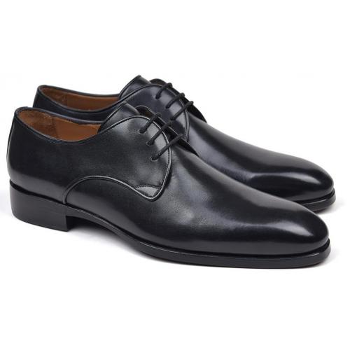 Paul Parkman ''34DR-BLK" Black Genuine Leather Plain-Toe Shoes.