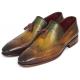 Paul Parkman ''WL34-GRN"Green Genuine Leather Wingtip Tassel Loafers