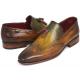 Paul Parkman ''WL34-GRN"Green Genuine Leather Wingtip Tassel Loafers