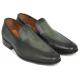 Paul Parkman ''874-GRN'' Green Genuine Perforated Leather Loafers.