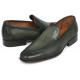 Paul Parkman ''874-GRN'' Green Genuine Perforated Leather Loafers.