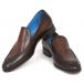 Paul Parkman ''874-BRW'' Brown Genuine Perforated Leather Loafers.