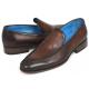 Paul Parkman ''874-BRW'' Brown Genuine Perforated Leather Loafers.
