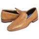 Paul Parkman ''874-BEJ'' Beige Genuine Perforated Leather Loafers.