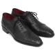 Paul Parkman ''24XS-BLK''Black Genuine Ostrich Captoe Shoes.
