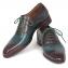 Paul Parkman ''GH88BB'' Genuine Leather Green / Bordeaux Plain Toe Shoes.