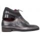 Paul Parkman ''KR254GRY'' Genuine Leather Gray / Black Medallion Toe  Shoes.