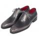 Paul Parkman ''KR254GRY'' Genuine Leather Gray / Black Medallion Toe  Shoes.