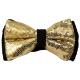 Saint Lorenzo Metallic Gold / Black Sequined / Satin Laced Slim Fit Blazer / Bow Tie SW07