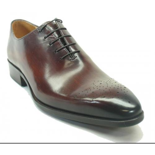 Carrucci Chestnut Genuine Leather Wholecut Oxford Shoes KS503-36.