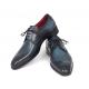 Paul Parkman "6584-NAVY" Navy / Blue Genuine Leather Medallion Toe Derby Shoes.