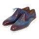 Paul Parkman "184SNK-BLU" Blue / Purple Genuine Leather Perforated Medallion Toe Shoes.