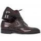 Paul Parkman "6584-BRW" Brown Genuine Leather Medallion Toe Derby Shoes.