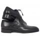 Paul Parkman "6584-BLK" Black Genuine Leather Medallion Toe Shoes.