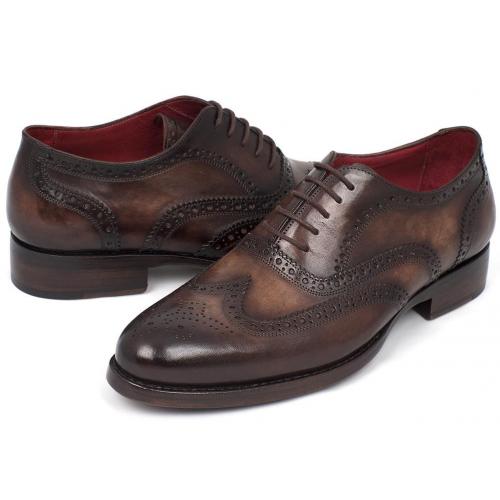 Paul Parkman "027-BRW'' Brown Genuine Leather Wingtip Shoes.