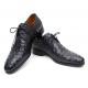 Paul Parkman "1438BLK'' Black Genuine Crocodile / Embossed Calfskin Shoes.