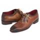 Paul Parkman "GF61AZ'' Brown / Camel Genuine Stingray Medallion Toe Shoes .
