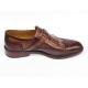 Paul Parkman "060-BRW'' Brown Genuine Leather Wingtip Monkstrap Shoes.
