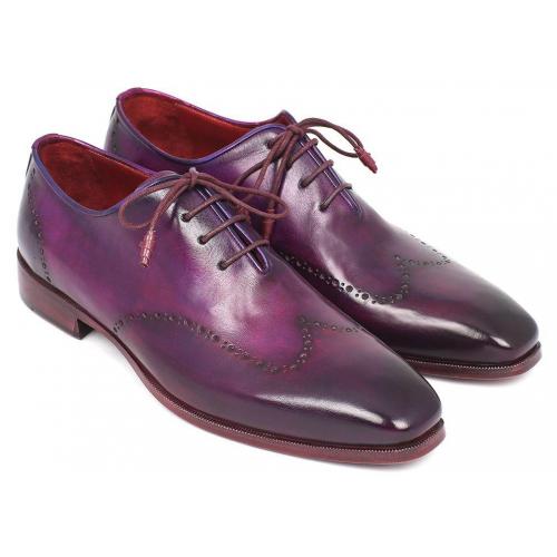 Paul Parkman "84HT12''Purple Genuine Leather Wingtip Shoes.