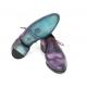 Paul Parkman "743-PURP'' Purple / Navy Genuine Calfskin Leather Shoes.