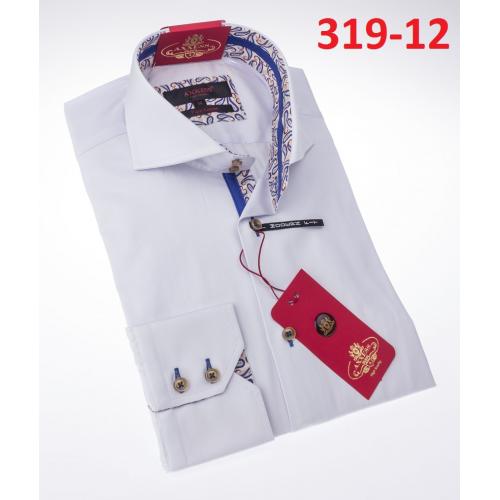 Axxess White Cotton Modern Fit Dress Shirt With Button Cuff 319-12.