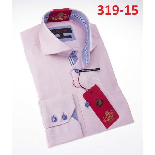 Axxess  Light Pink Cotton Modern Fit Dress Shirt With Button Cuff 319-15.