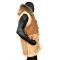 G-Gator Camel / Brown Genuine Sheepskin Shearling Vest With Fox Fur Hood / Toggles Сlasp 4905.