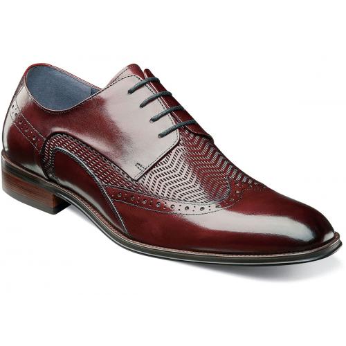 Stacy Adams "Maguire" Burgundy Genuine Leather Wingtip Shoes 25238-601.