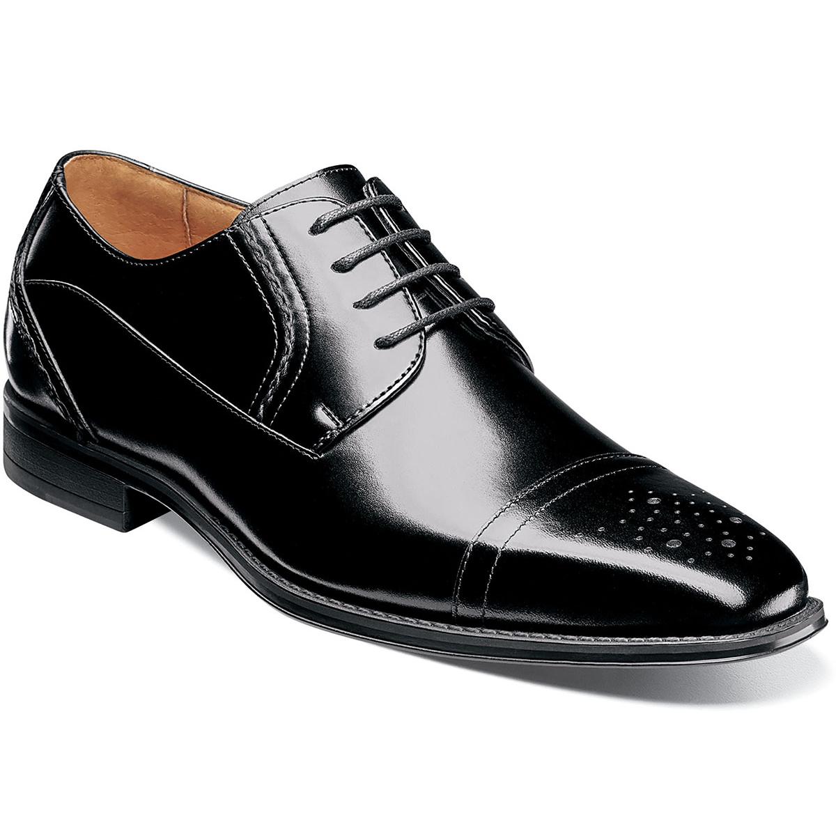 Stacy Adams Powell Black Genuine Leather Cap Toe Oxford Shoes 25246-001 ...