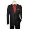Verno Black / White / Sky Blue Windowpane Slim Fit Suit G285-1