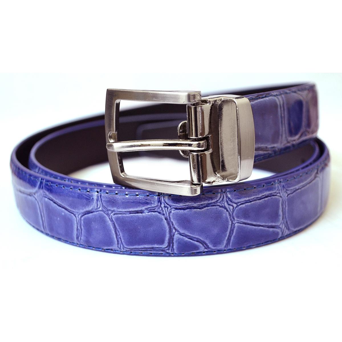 Serpi Purple Alligator Print Genuine Leather Belt F9/30 [763180719802 ...