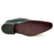 Duca 024 Teal / Black Custom Hand Painted Italian Calfskin Loafers