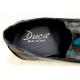 Duca 024 Teal / Black Custom Hand Painted Italian Calfskin Loafers