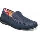 Stacy Adams "Cicero'' Navy Genuine Perforated Leather Moc Toe Slip On 25172-410.