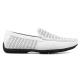 Stacy Adams "Cicero'' White Genuine Perforated Leather Moc Toe  Slip On 25172-100.