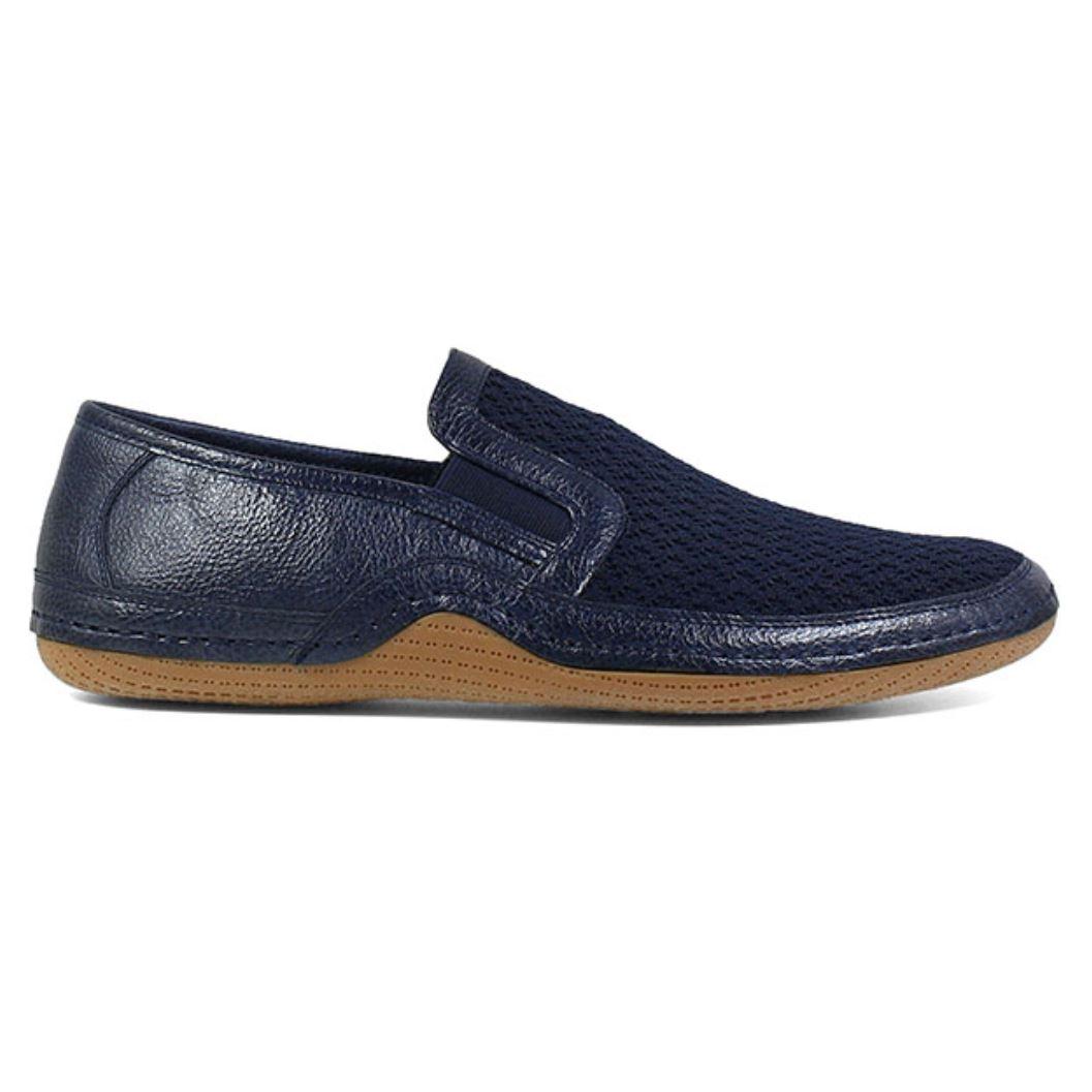 Stacy Adams Orleans'' Navy Genuine Leather Moc Toe Slip On 25258-410 ...