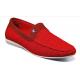 Stacy Adams "Ciran'' Red Ribbed Knitted Moc Toe Slip On 25280-600.