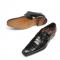 Mezlan "Dallas" Black All-Over Genuine Crocodile Monk Strap Shoes 14436-F