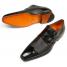 Mezlan "Columbus" Black Polished Calfskin / Deerskin Double Monk Strap Wingtip Shoes 18602